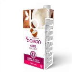 1‑liter carton of Coco coconut cream by Les Vergers Boiron, featuring coconut graphics and pink label.